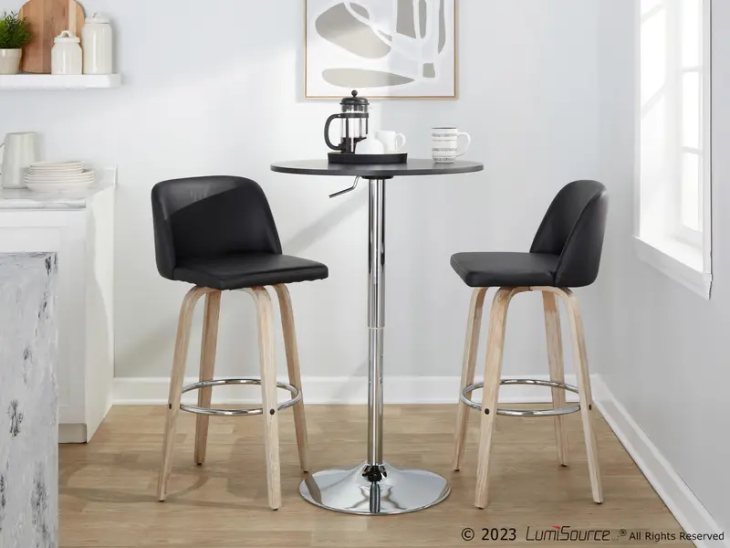 Toriano 30" Fixed-Height Barstool - Set of 2 By LumiSource - B30-TRNOPU-GRTZR2 WWBK2