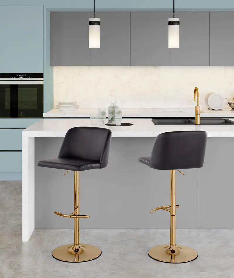 Toriano Adjustable Barstool - Set of 2 By LumiSource - BS-TRNOPU-RT2 AUBK2