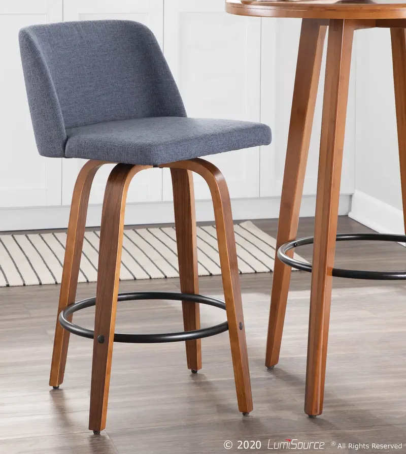 Toriano Counter Stool - Set of 2 Blue By LumiSource - B26-TRNO2Q WLBU2