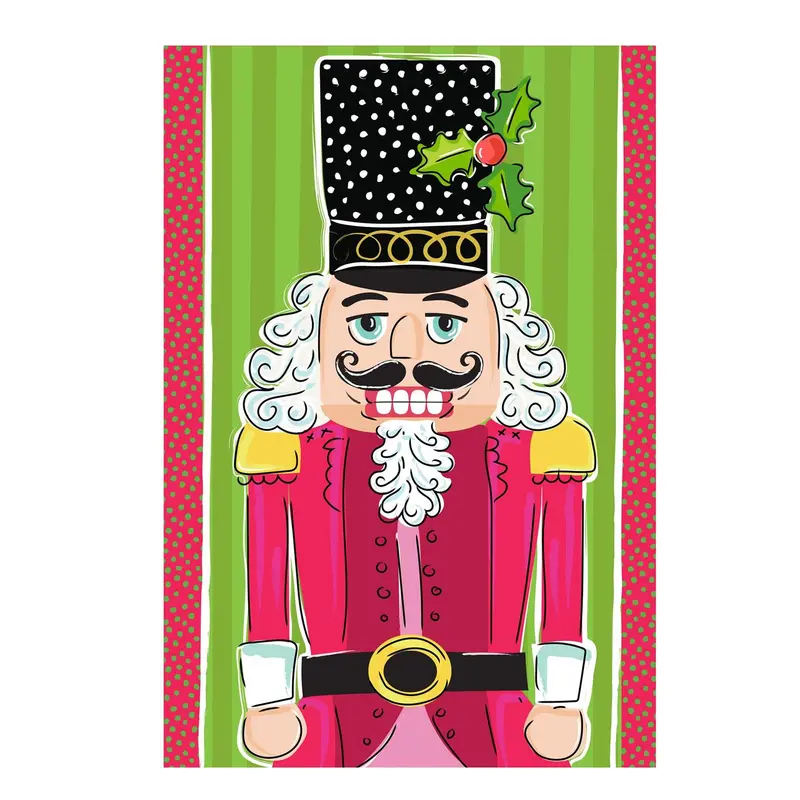 Toy Christmas Nutcracker Applique Flag Garden