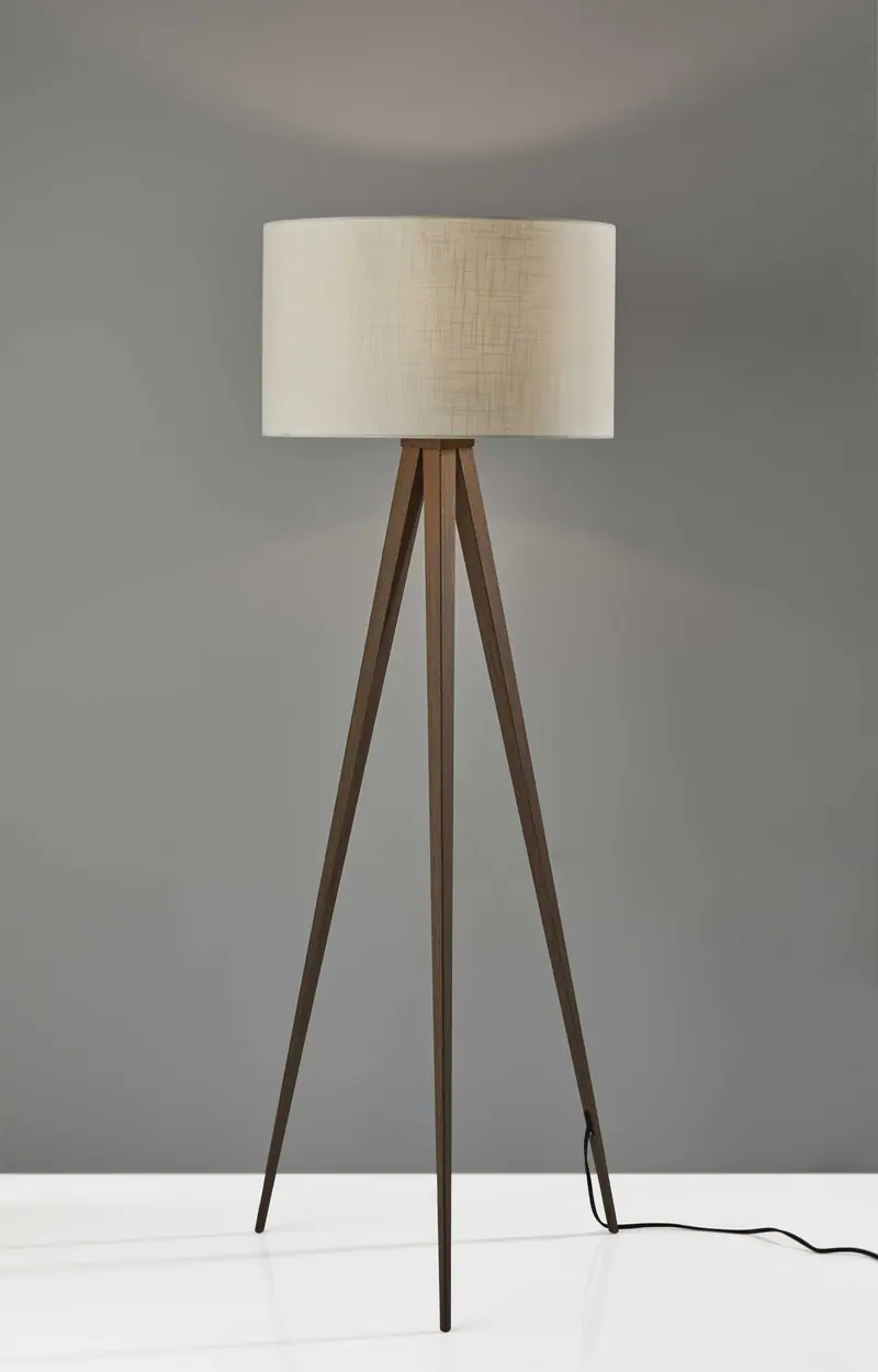 Treble Floor Lamp Three Walnut Finish Legs By Homeroots