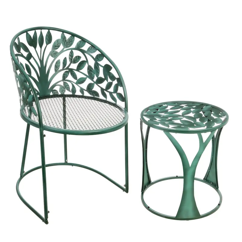 Tree of Life Metal Garden Chair/Side Table Set,8f00504