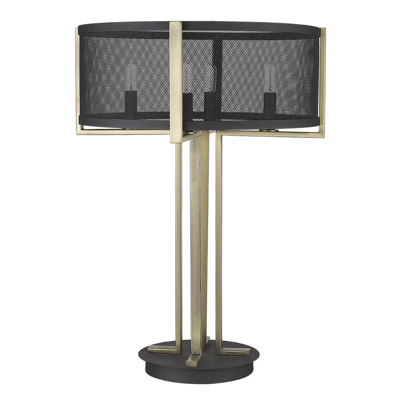 Trend Home 4-Light Matte Black Table Lamp By Homeroots