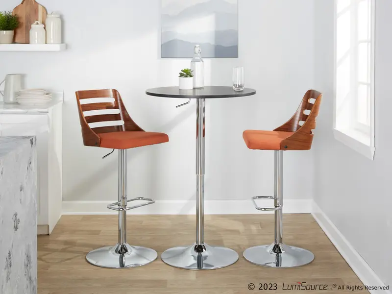 Trevi Adjustable Barstool - Set of 2 By LumiSource - BS-TREVI-RR2 WLO2