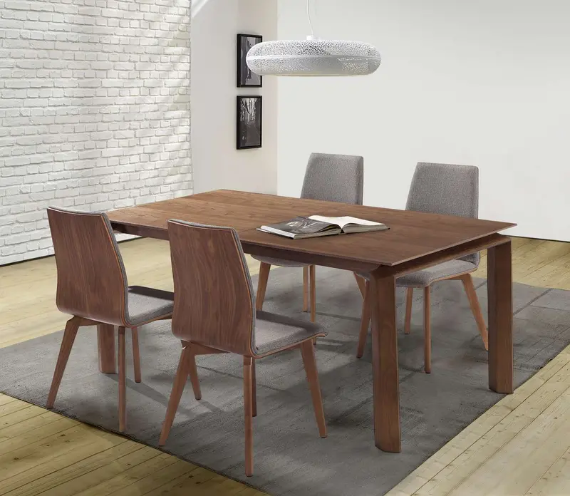 Treviso Mid-Century Walnut Wood 5 Piece Dining Set By Armen Living