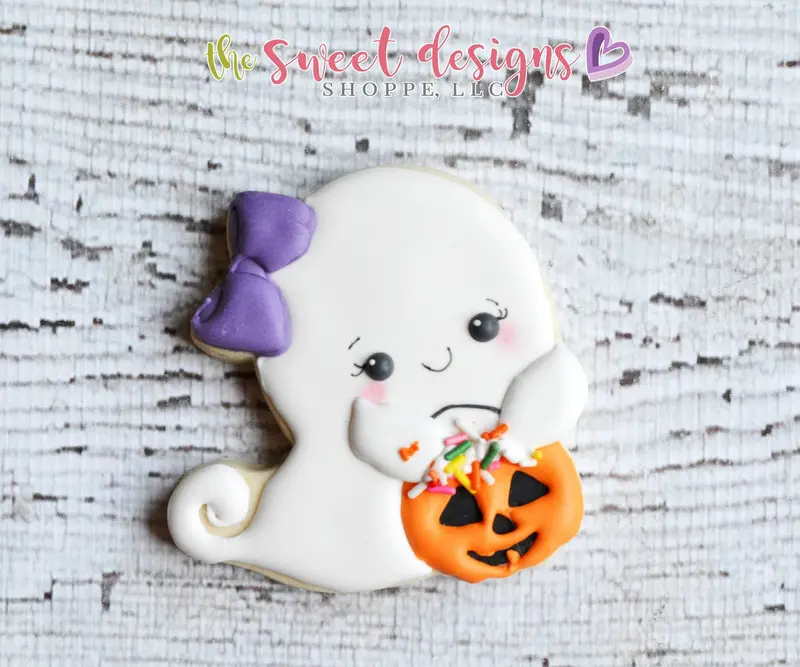 Trick or Treat Girly Ghost v2- Cookie Cutter