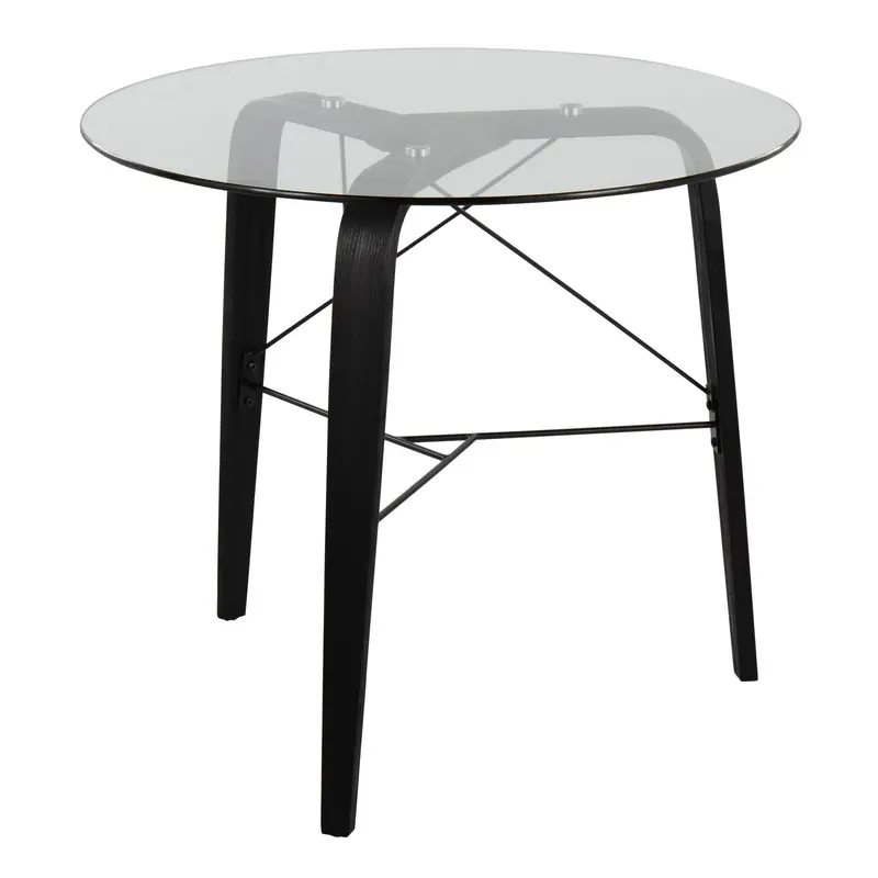 Trilogy Round Dinette Table Transparent By LumiSource - DT-TRILOGY34 BKGL