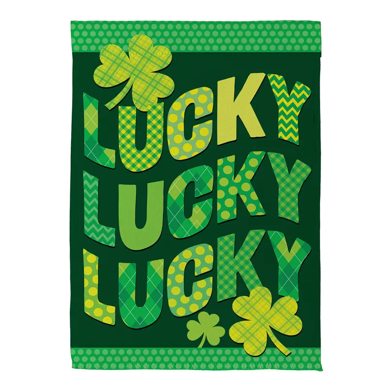 Triple Lucky Suede House Flag