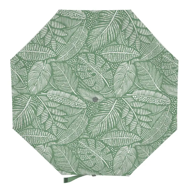 Tropical Oasis Frond Medley Umbrella Manual Compact with Sleeve, Florals, 38" Canopy x 22.5"H