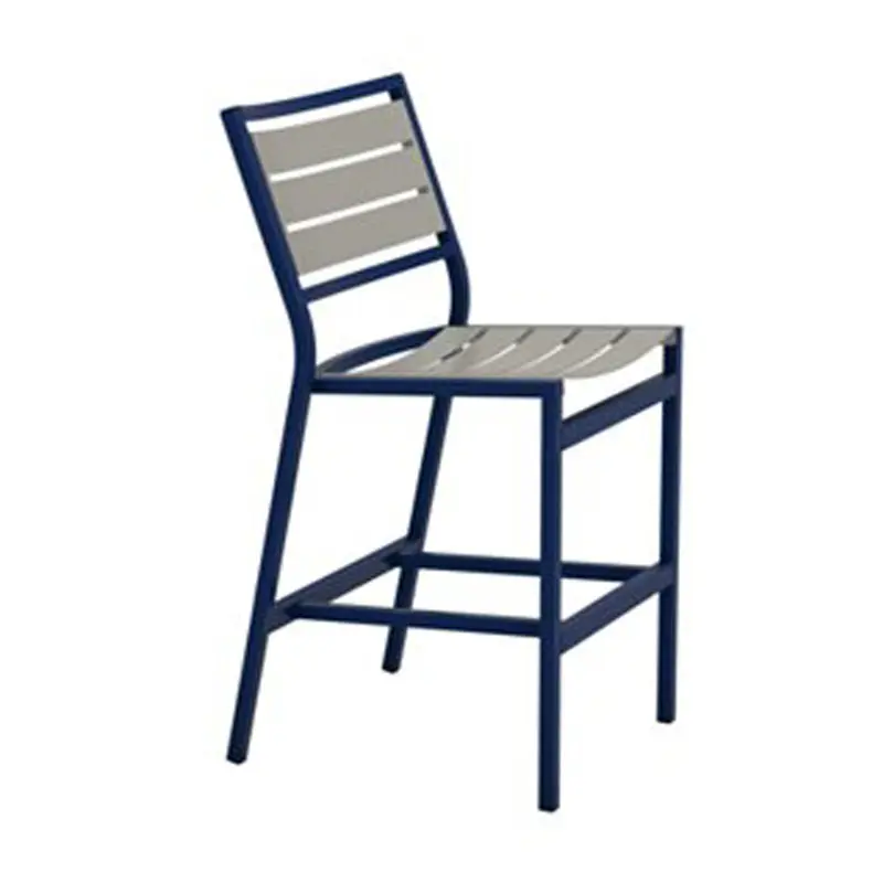 Tropitone Cabana Club Aluminum Slat Armless Stationary Bar Stool, 28"
