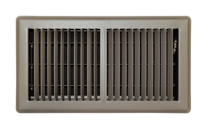 Tru Aire 6 in. H X 12 in. W 2-Way Powder Coat Brown Steel Floor Register - Open Box