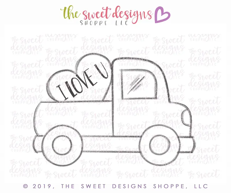 Truck with Heart - Cookie Cutter