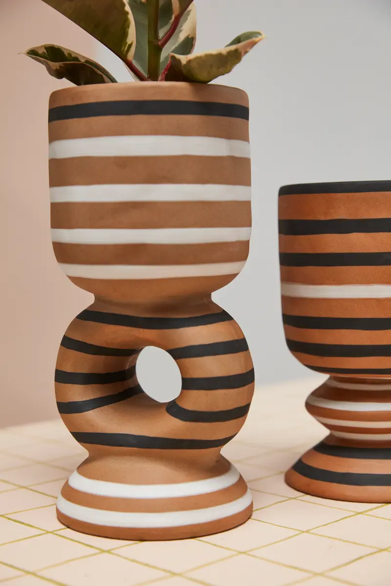 Trujillo Footed Pot Set of 2 By Accent Decor