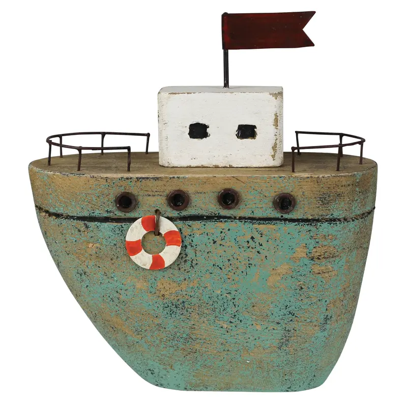 Tug Boat, Wood Set Of 2 By HomArt