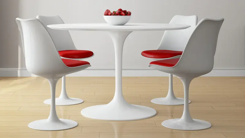Tulip 48" Fiberglass Dining Table & Chairs 5Pc Set By Modholic