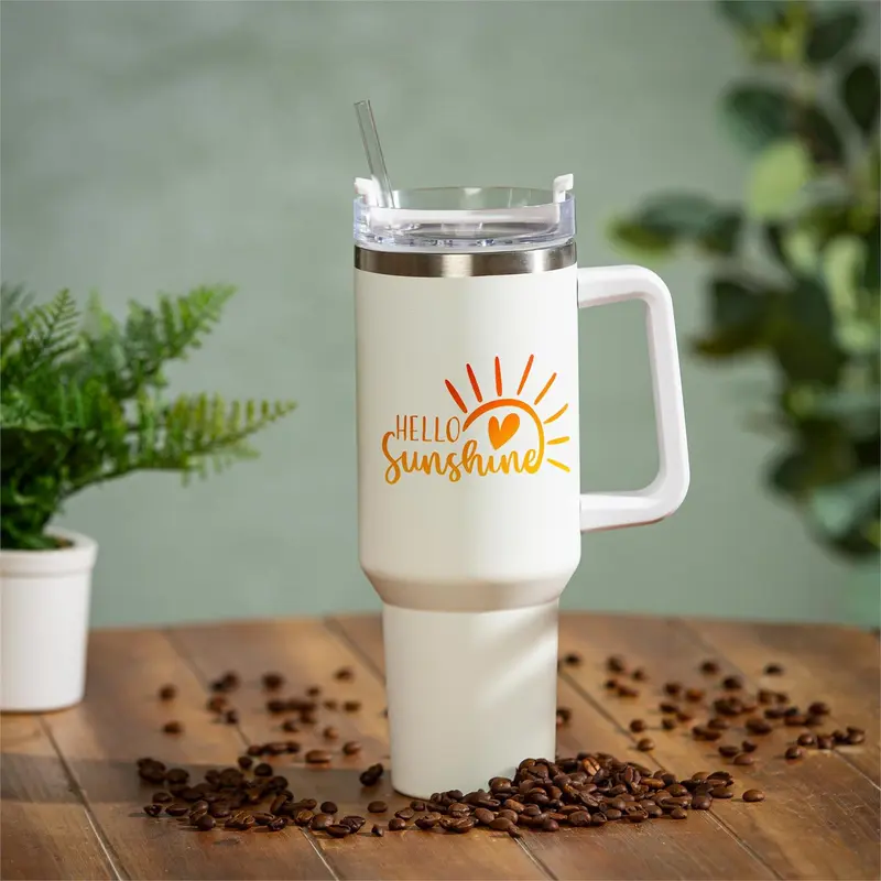 Tumbler Stainless-Steel Canyon Cup w/ Straw, Hello Sunshine, 40oz, Gift Box