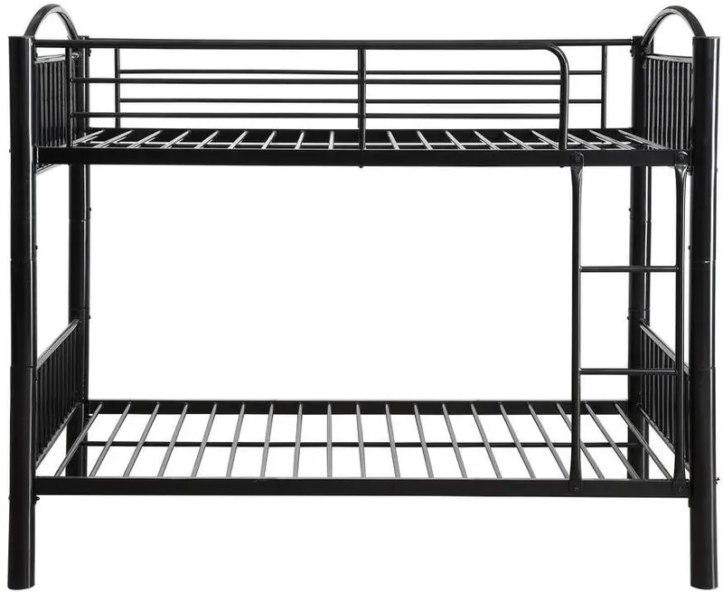 Twin Over Twin Black Metal Bunk Bed By Homeroots - 286163