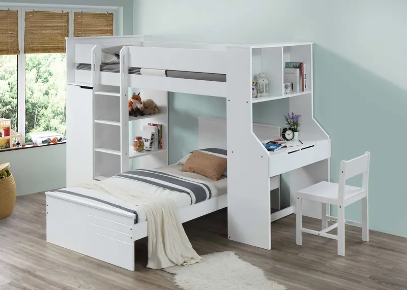 Twin White Solid Wood Bed By Homeroots