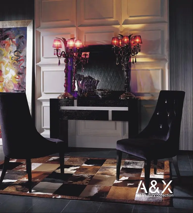 Two 40' Black Velour Fabric And Wood Dining Chairs By Homeroots