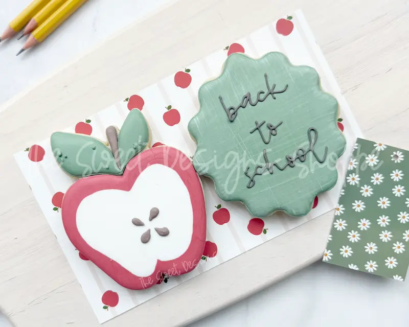 Two Leaf Apple and Plaque Set - Set of 2 - Cookie Cutters