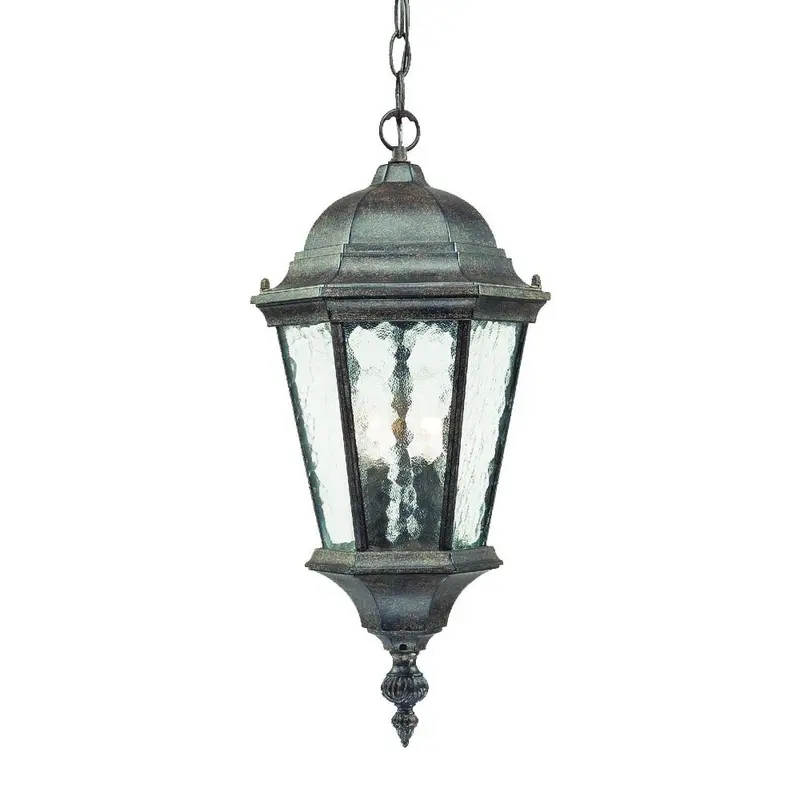 Two Light Antique Black Carousel Lantern Hanging Light By Homeroots