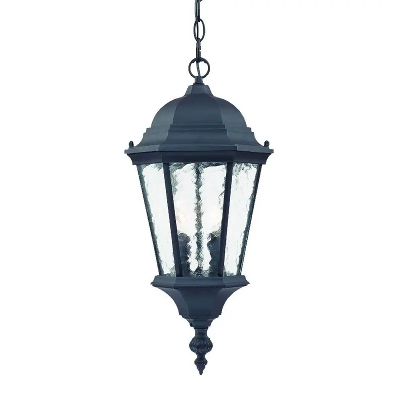 Two Light Matte Black Carousel Lantern Hanging Light By Homeroots
