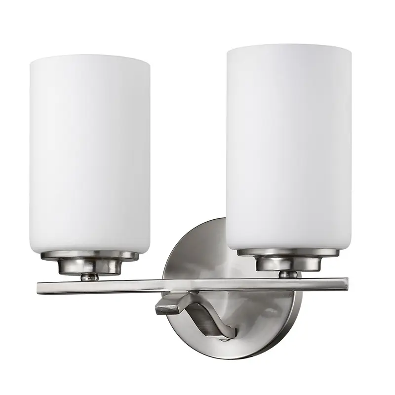 Two Light Silver and Glass Wall Sconce By Homeroots