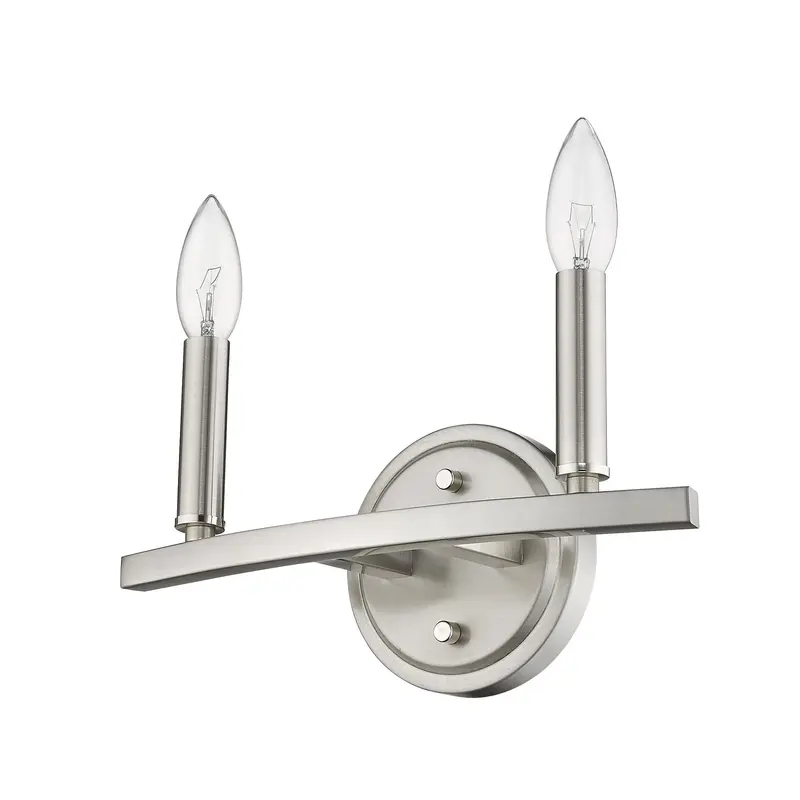 Two Light Silver Wall Sconce By Homeroots