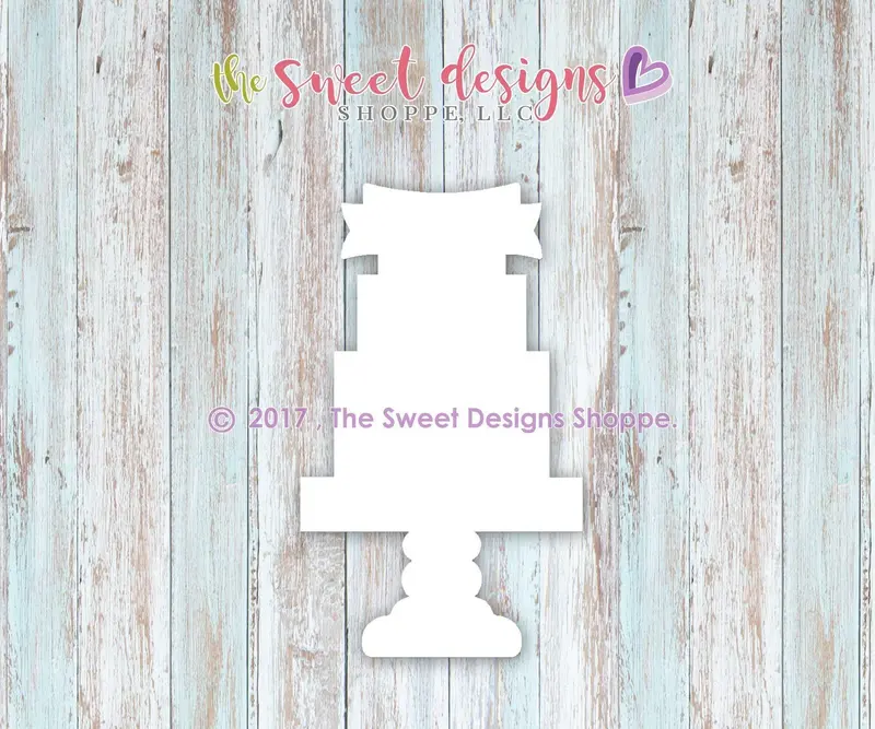 Two Tier Cake Stand With Ribbon V2 - Cookie Cutter