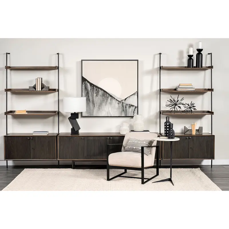 Two Toned Brown Wood Shelving Unit with 3 Shelves By Homeroots