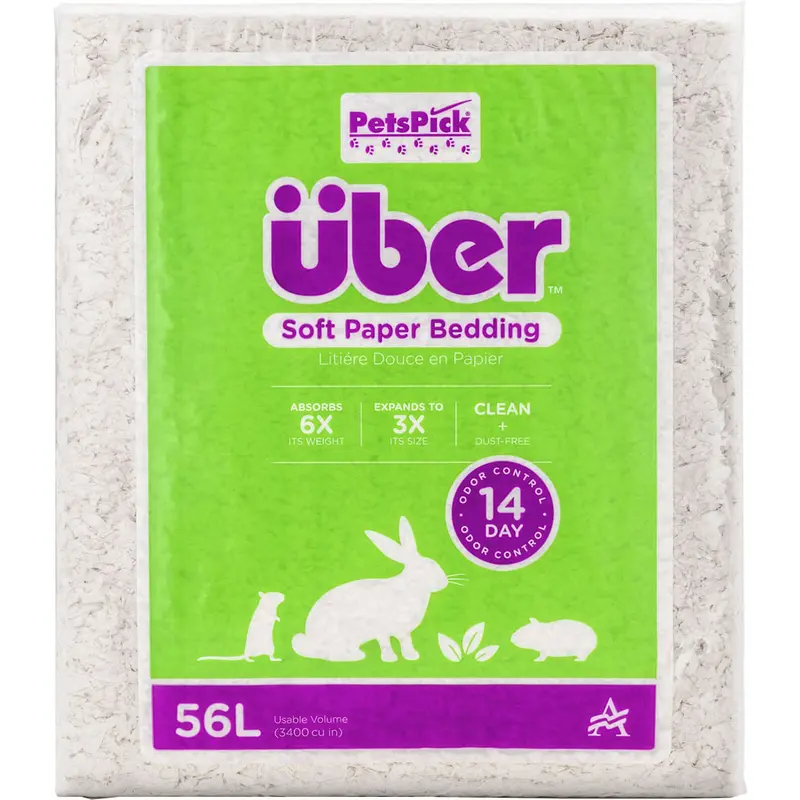 Uber Soft Paper Pet Bedding White 56 L