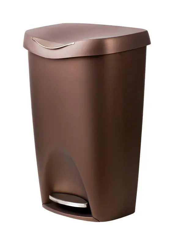 Umbra Brim 13 gal Bronze Plastic Step On Trash Can - Open Box