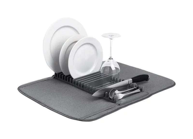 Umbra Charcoal Microfiber Drying Rack w/Mat - Open Box