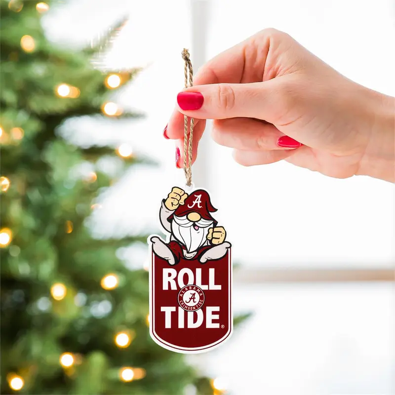 University of Alabama Gift Tag Ornament, Gnome Fan