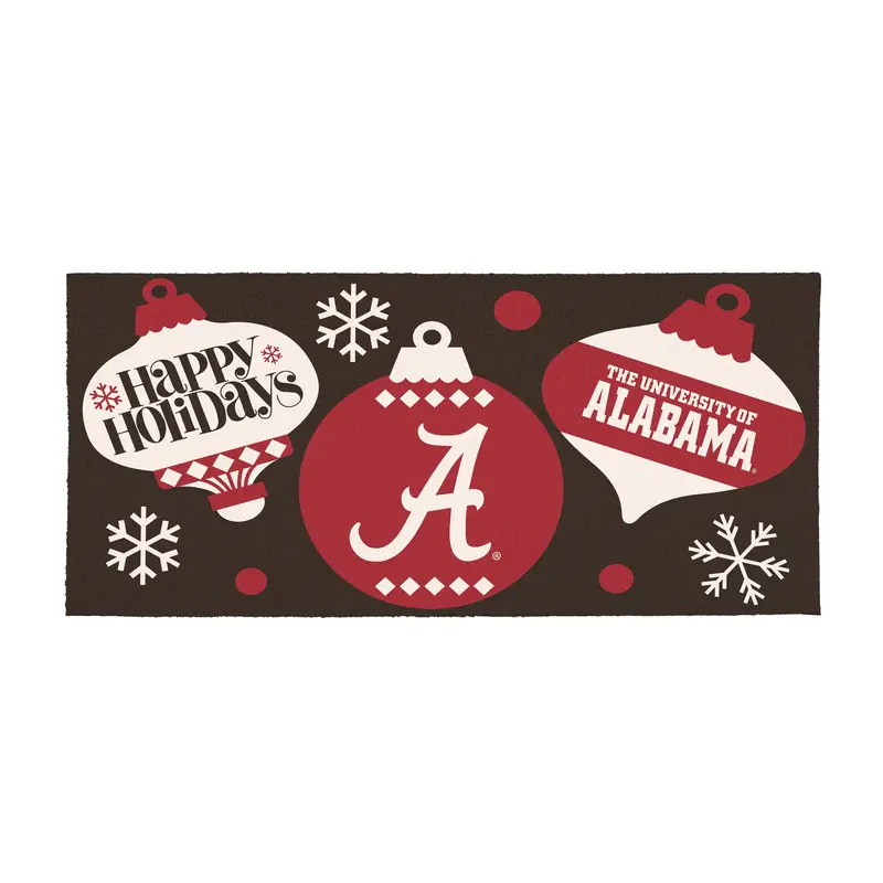 University of Alabama Holiday Flocked Coir Sassafras Switch Mat, 22"x10"