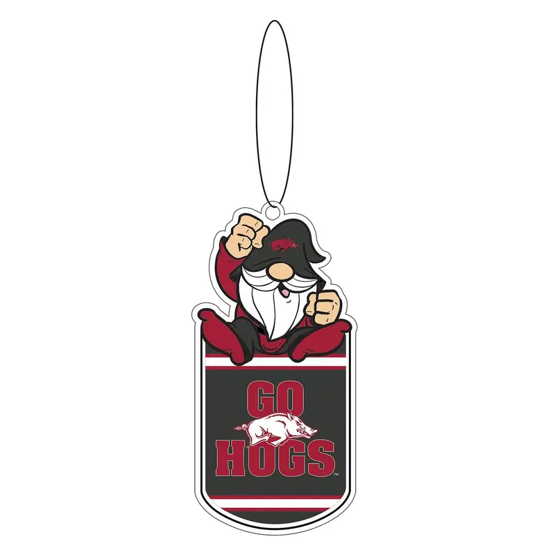 University of Arkansas Gift Tag Ornament, Gnome Fan