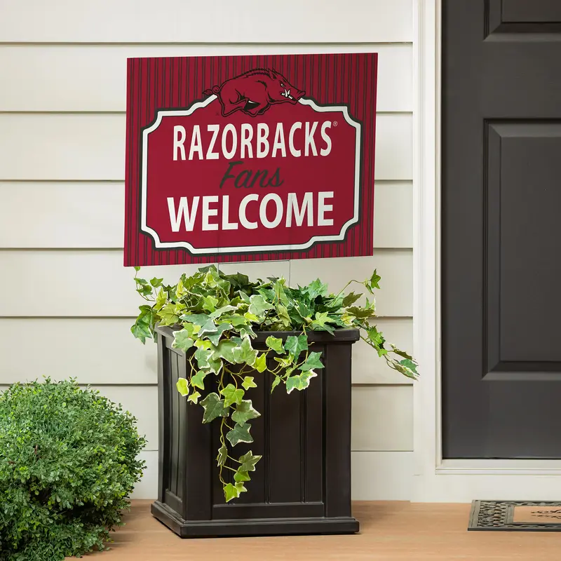 University of Arkansas Yard Sign, "Fans Welcome"