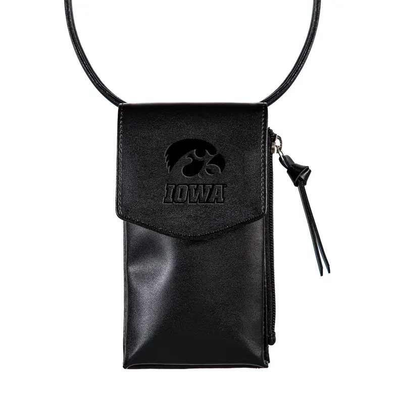 University of Iowa, Cross Body Wallet, Black