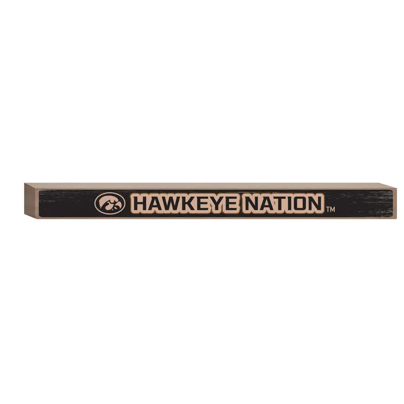 University of Iowa Engraved Wood Sign, 1.5" x 18"
