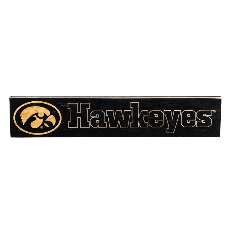University of Iowa Engraved Wood Sign, 3.5" x 18"