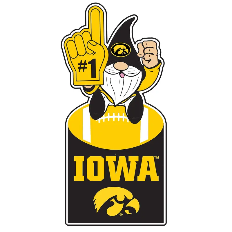 University of Iowa Gnome Metal Sign 10"L x 30"H