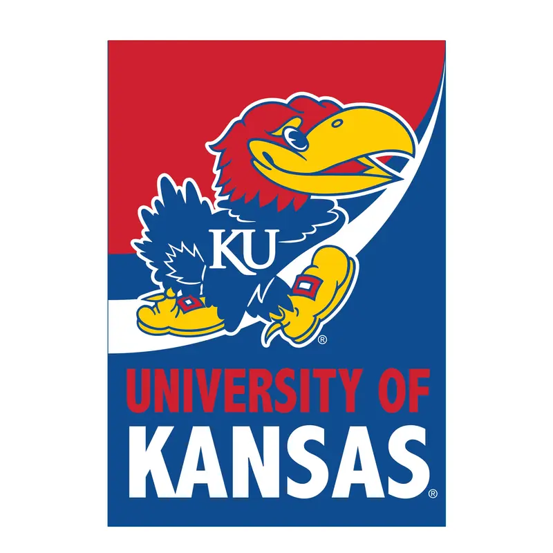 University of Kansas Burlap Flag House Size