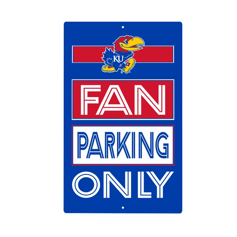University of Kansas Fan Parking USA Metal Wall Sign, 7.5" x 11.5"