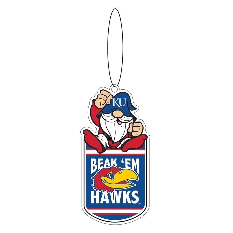 University of Kansas Gift Tag Ornament, Gnome Fan
