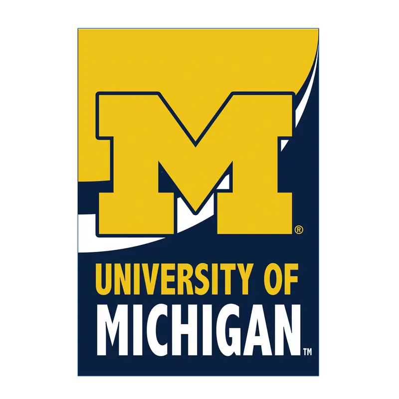 University Of Michigan Burlap Flag House Size