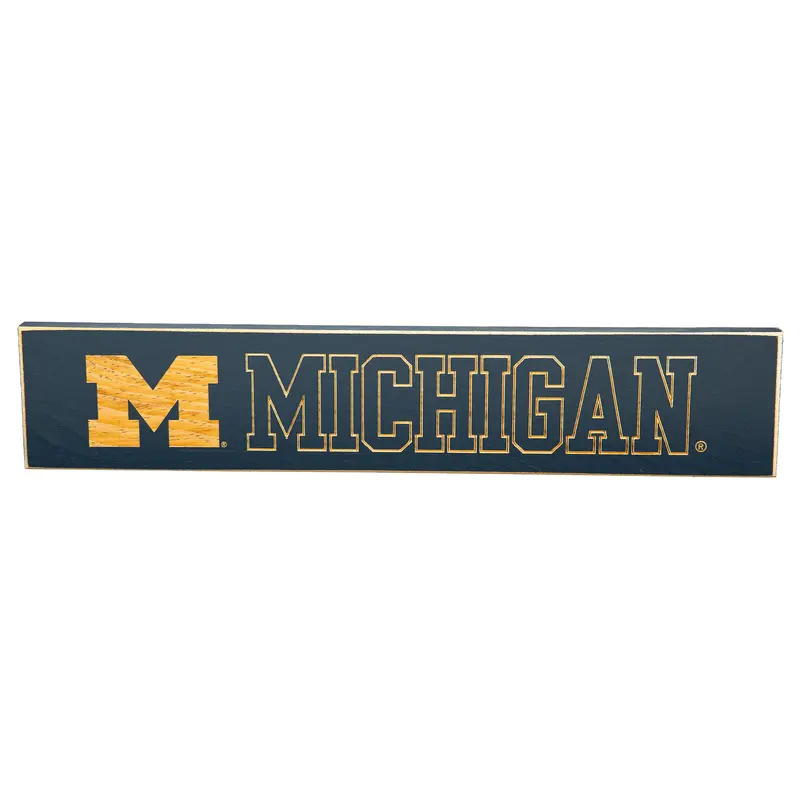 University Of Michigan Engraved Wood Sign, 3.5" x 18"