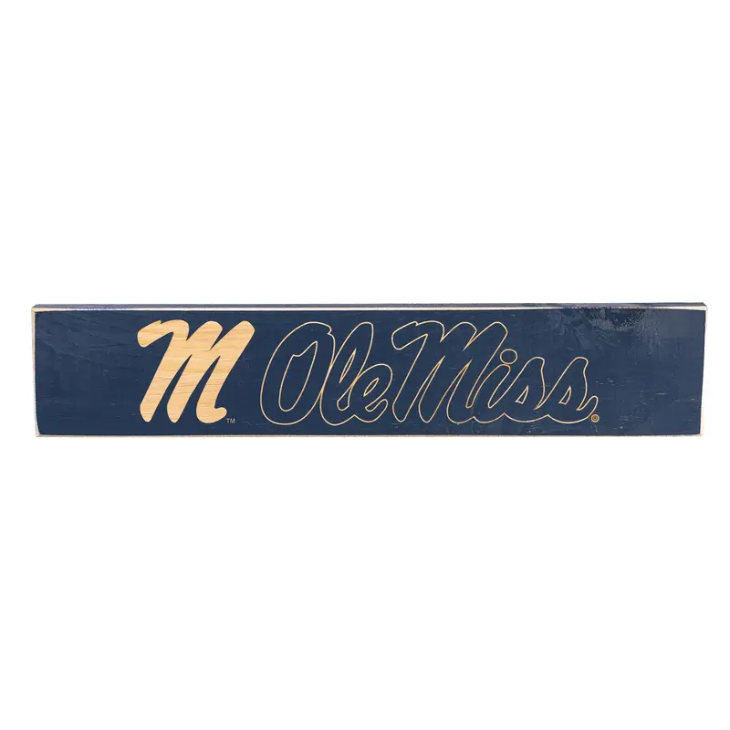 University of Mississippi Engraved Wood Sign, 3.5" x 18"