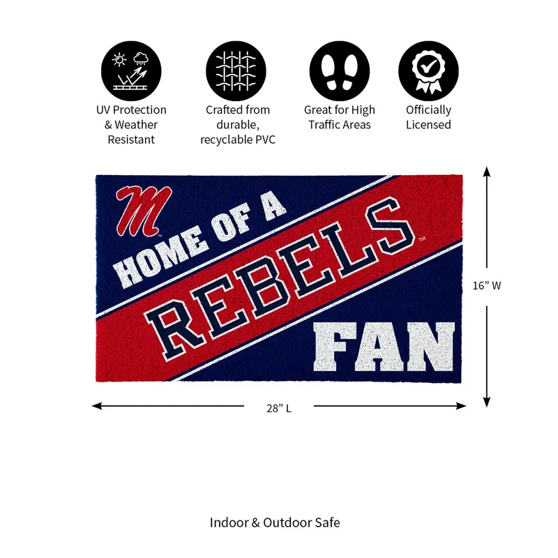 University of Mississippi, PVC Mat COLOR, Home of a Fan