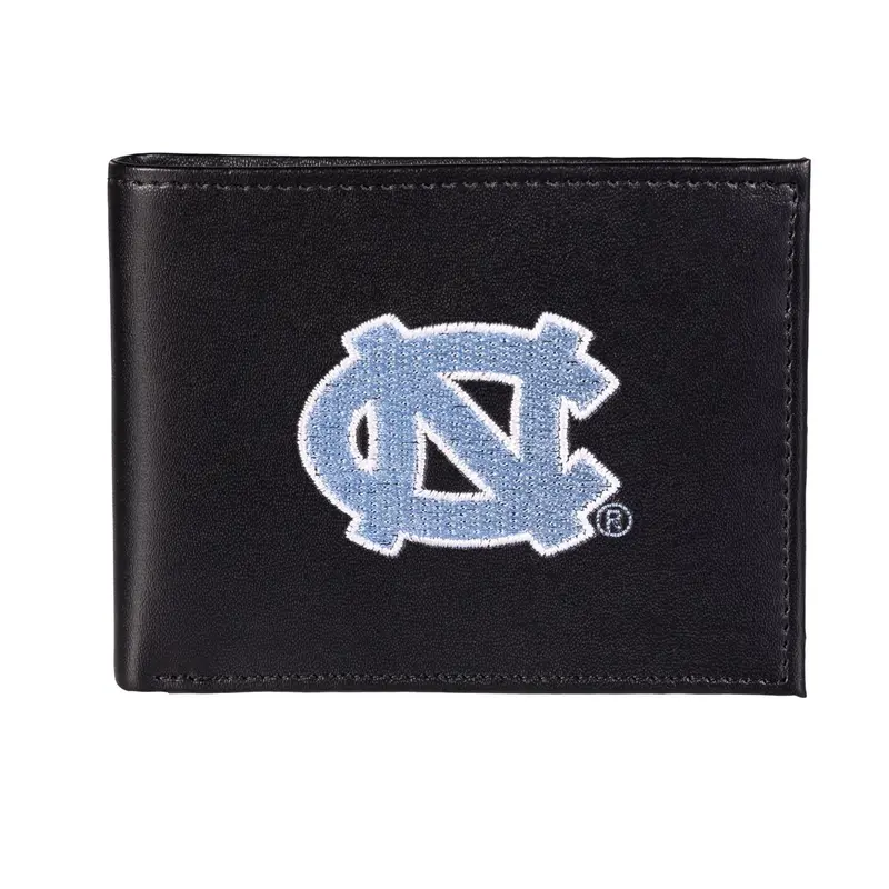 University of North Carolina Black Bi-Fold Embroidered Wallet w/ RFID Blocking
