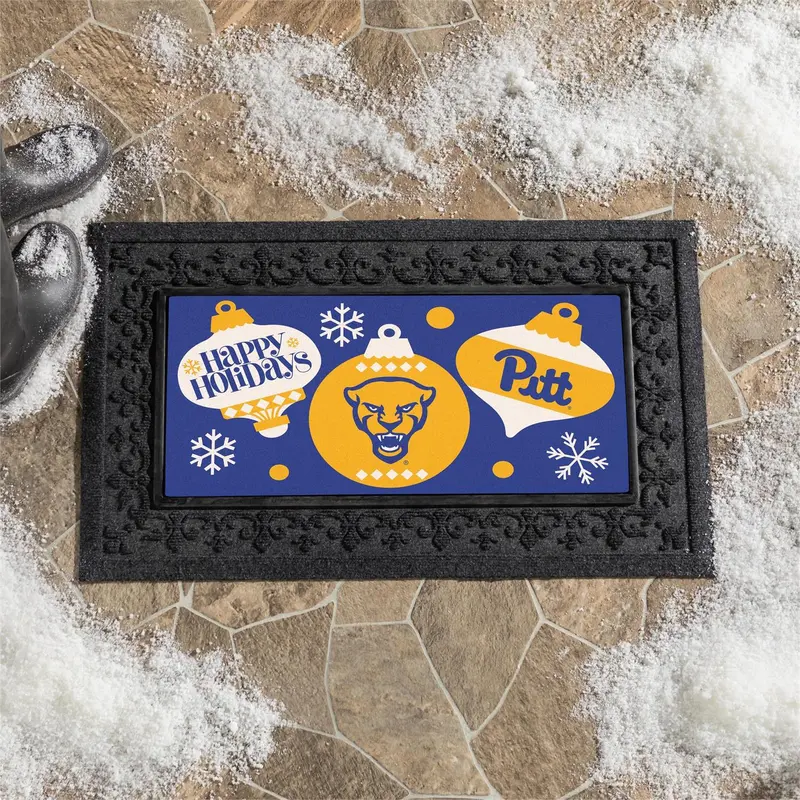 University of Pittsburgh Holiday Flocked Coir Sassafras Switch Mat, 22"x10"